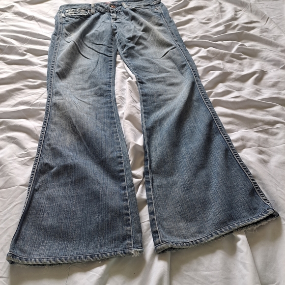 🔴3/$15 7 for all mankind | Womens light blue distressed boot cut jean 26 - Picture 7 of 16